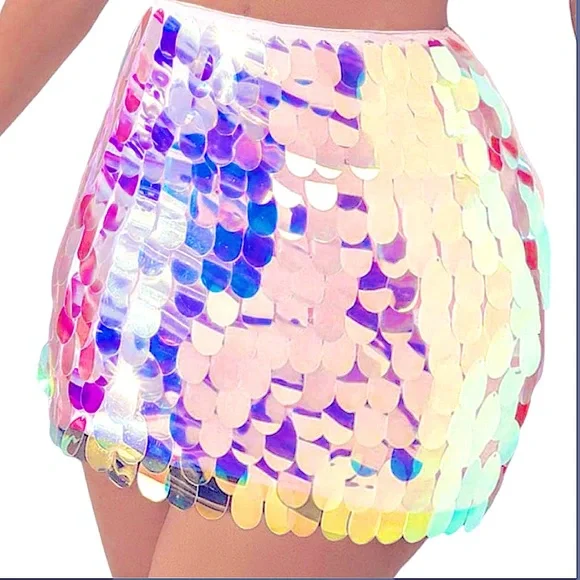 GORGEOUS SMALL iridescent large sequin skirt - Picture 3 of 5